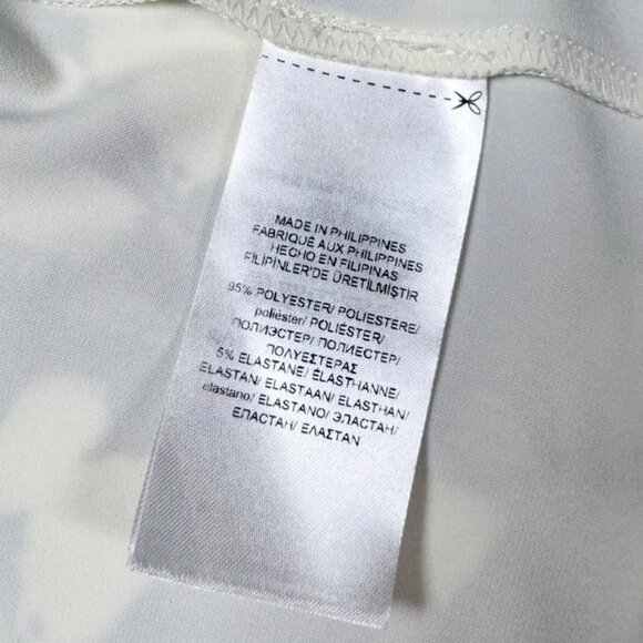 Lauren Ralph Lauren Knee Length Dress Sz.16 Black White Floral Ruching Preppy - Picture 12 of 16